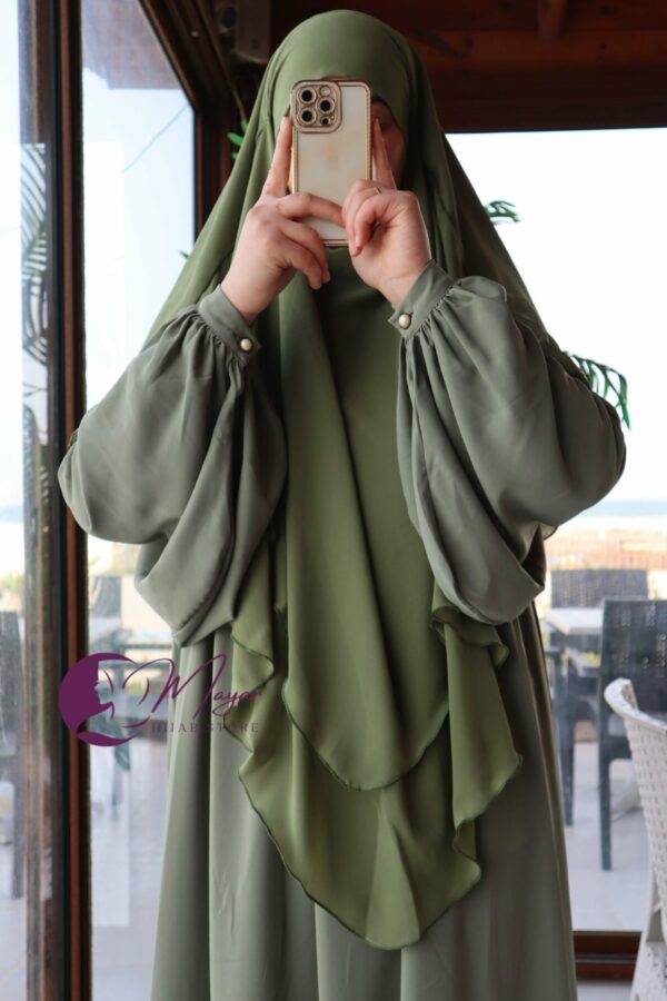 Jilbab-Zahra-Vert-militaire-mayar-hijab-store