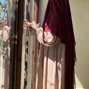 Jilbab femme abaya femme Chams beige rosé