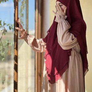 Jilbab femme abaya femme Chams beige rosé