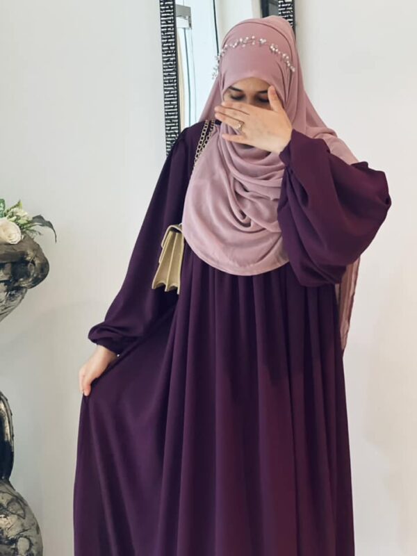 Jilbab femme abaya femme Zahra aubergine