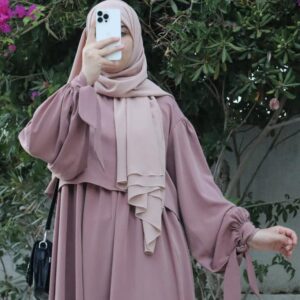 Jilbab femme sans manches et haut deux pièces caramel foncé