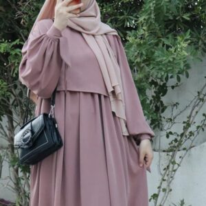 Jilbab femme sans manches et haut deux pièces caramel foncé